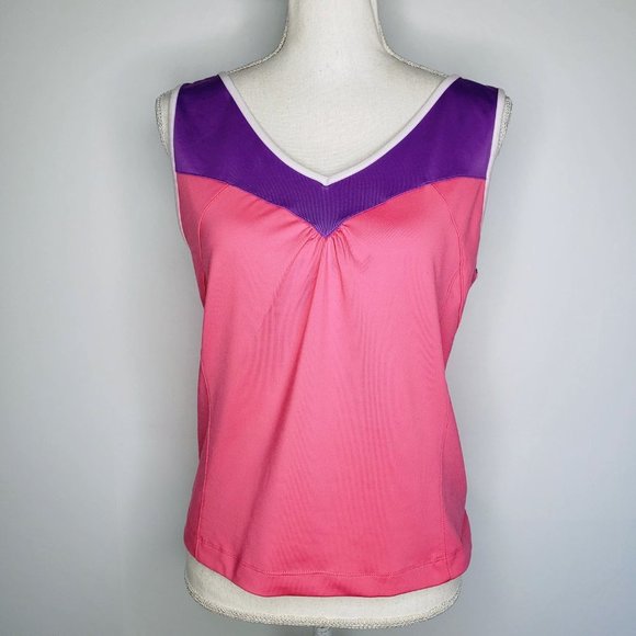 LBH Sleeveless Two Tone V Neck Tennis  Tank Top M - Picture 1 of 8